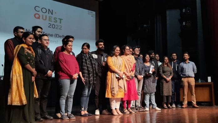 Winners of ConQuest 2022 with the members of CLPR and NLU | ThePrint