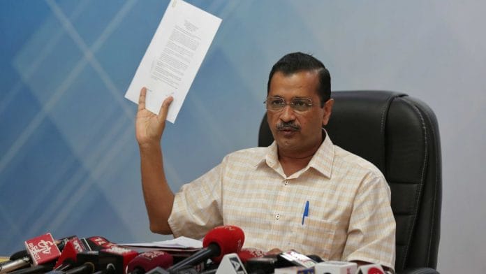 Delhi Chief Minister Arvind Kejriwal addresses a press conference in New Delhi, on 1 November 2022 | Suraj Singh Bisht | ThePrint