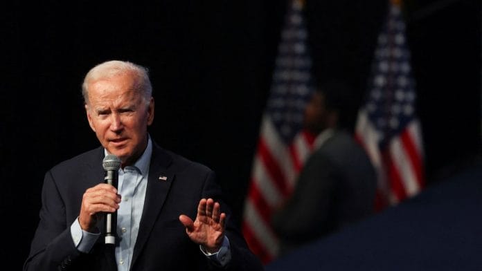 File photo of US President Joe Biden campaigns in support of Democratic US senatorial candidate John Fetterman and Democratic nominee for Pennsylvania governor Josh Shapiro, in Philadelphia, Pennsylvania,5 November, 2022 | Reuters