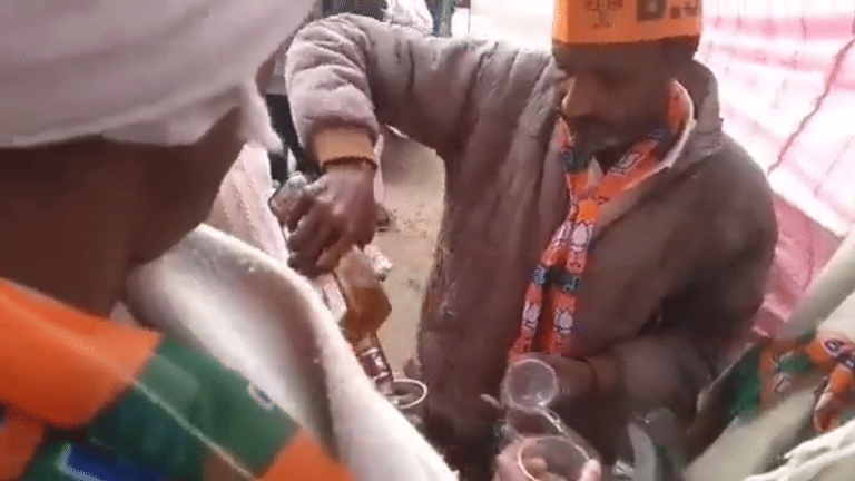 Viral clip of man distributing alcohol not from poll-bound Gujarat