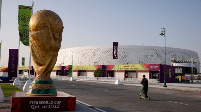 General view of a replica World Cup trophy outside the Al Thumama Stadium in Doha, Qatar | Reuters file photo/John Sibley