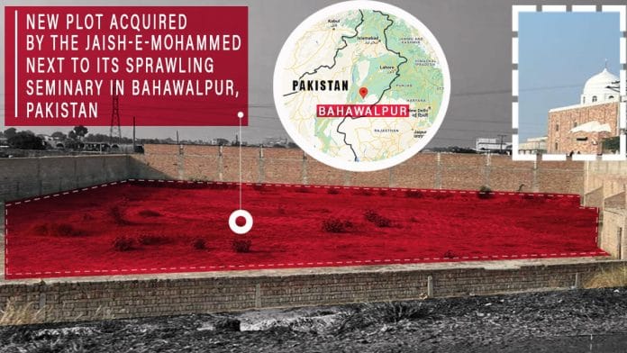 Earthworks have begun at the site adjacent to the JeM headquarters in Pakistan’s Bahawalpur | Graphic: Soham Sen | ThePrint