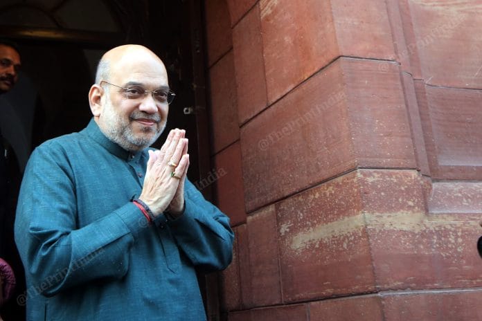 Home minister Amit Shah arrives at the Parliament | Praveen Jain | ThePrint