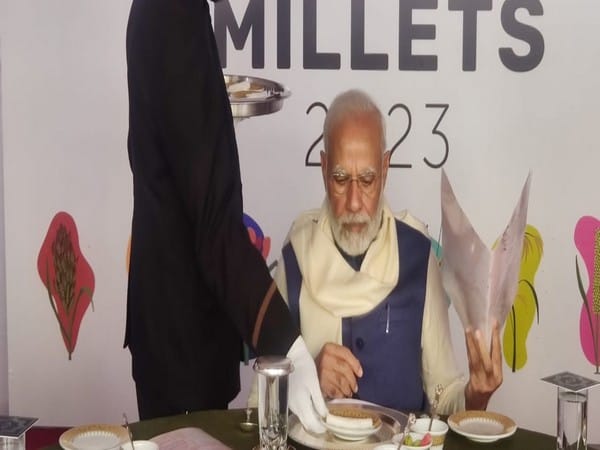 PM Modi, fellow MPs enjoy millet lunch in Parliament