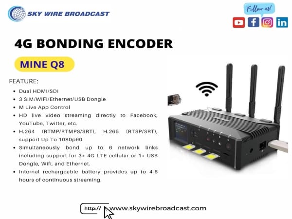 Deliver an Excellent Live Streaming Experience with MiNE Media Q8 4G Bonding Video Encoder by Sky Wire Broadcast