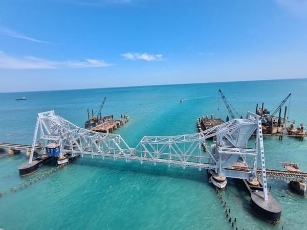 Southern Railway stops plying of trains on Pamban bridge due to high-speed winds 