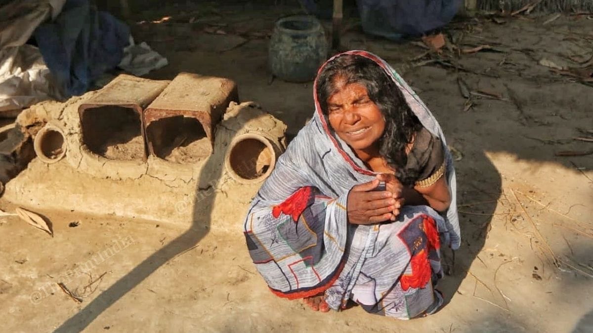 A distraught Laljhari Devi, who lost her husband and father-in-law in the hooch tragedy, at her home in Ghighori | Credit: Praveen Jain, ThePrint