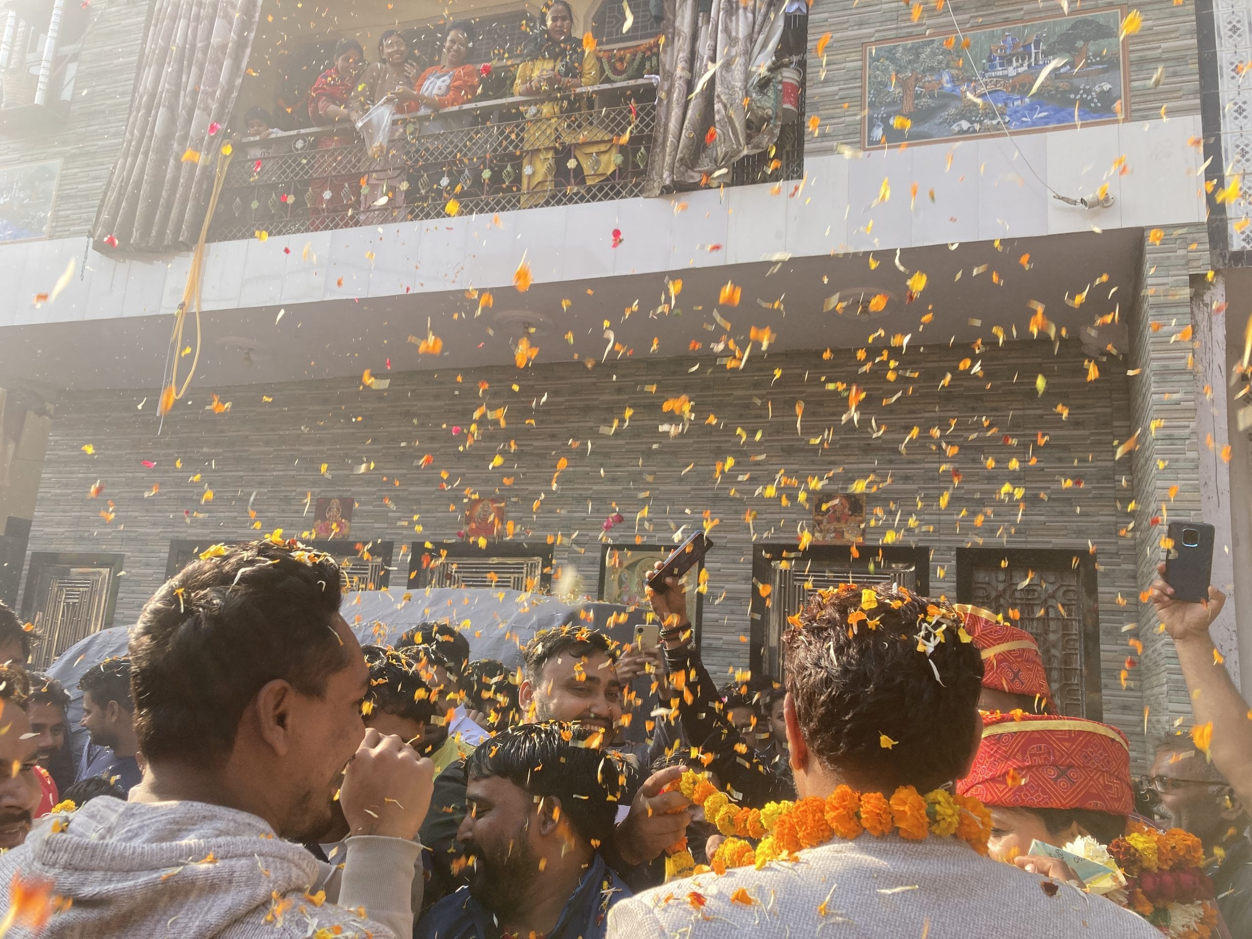 Flowers and garlands greet Bobby Kinnar in Sultanpuri | Photo: Vandana Menon | ThePrint