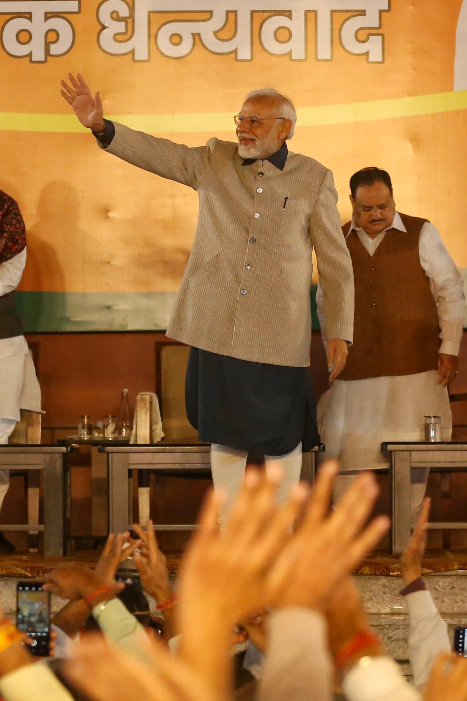The Prime Minister waves at the gathered crowd | Photo: Manisha Mondal | ThePrint