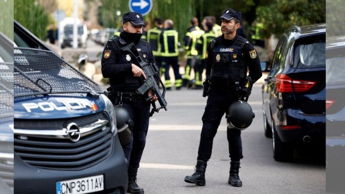 Police staPolice stand outside the Ukrainian embassy in Spain, on 30 November, 2022 Reuters | Juan Medinands outside of Ukrainian embassy in Spain, on 30 November 2022 ReutersJuan Medina