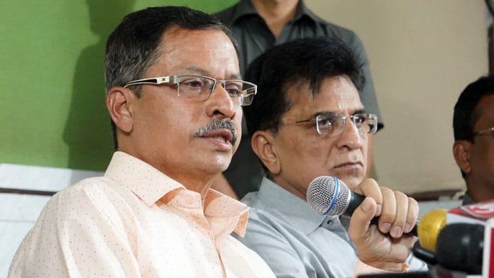 Shraddha Walkar's father Vikas Walkar speaks during a press conference as BJP leader Kirit Somaiya looks on, at Mumbai Marathi Patrakar Sangh, in Mumbai on Friday | ANI