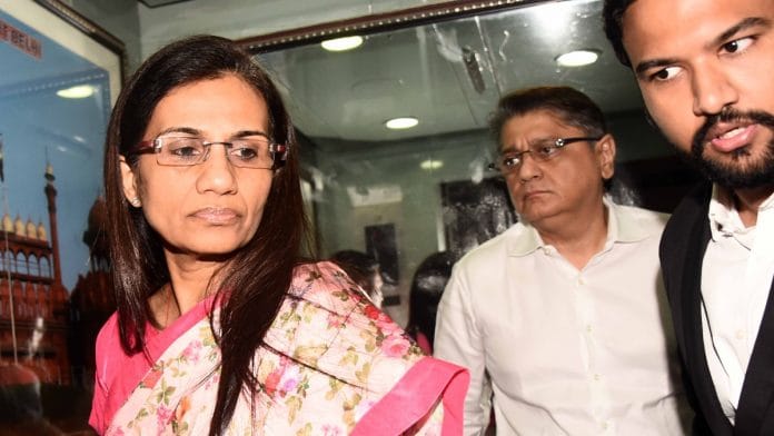 File photo of Chanda Kochhar, former MD and CEO of ICICI Bank, with her husband Deepak Kochar at ED office. | ANI