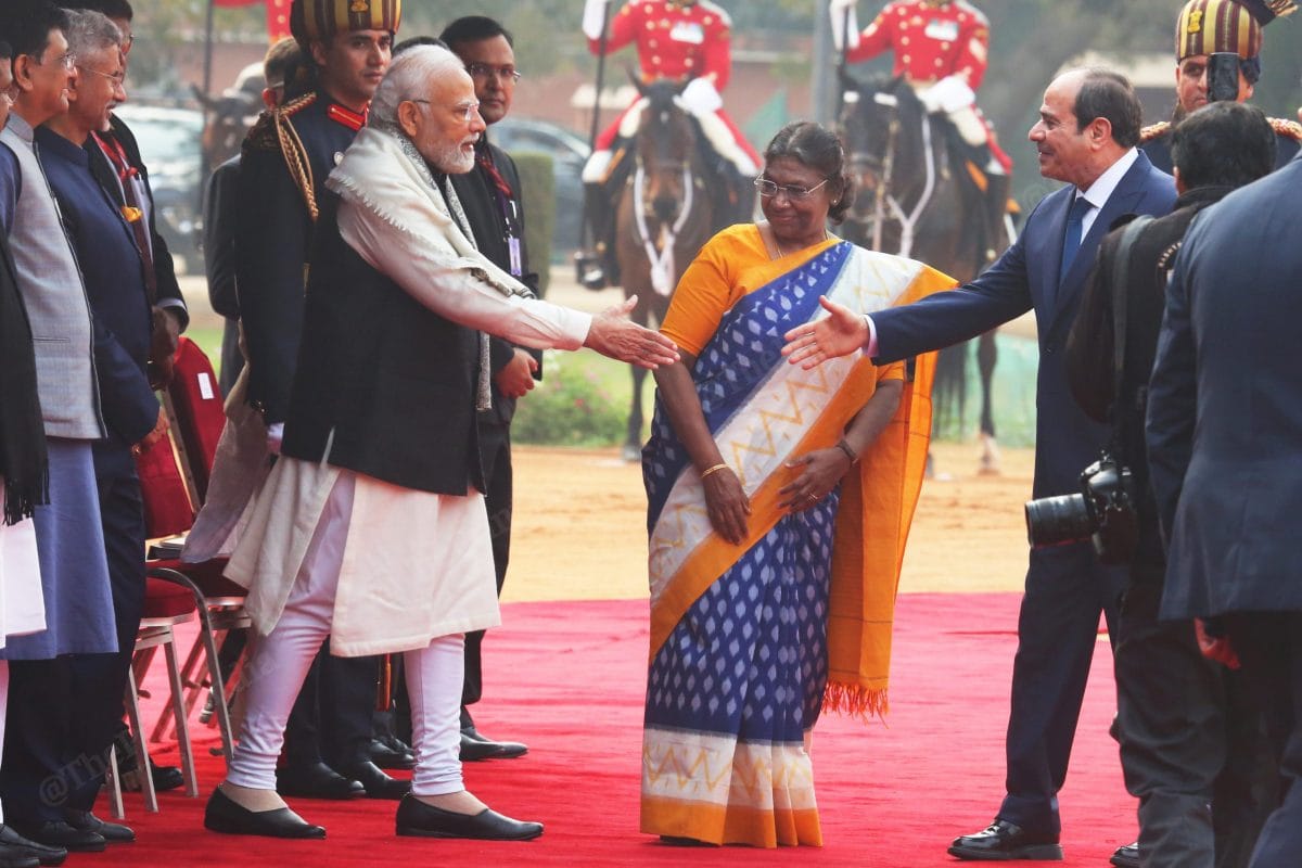 President of Egypt Abdel Fattah El-Sisi received guard of honour | Photo: Praveen Jain | ThePrint