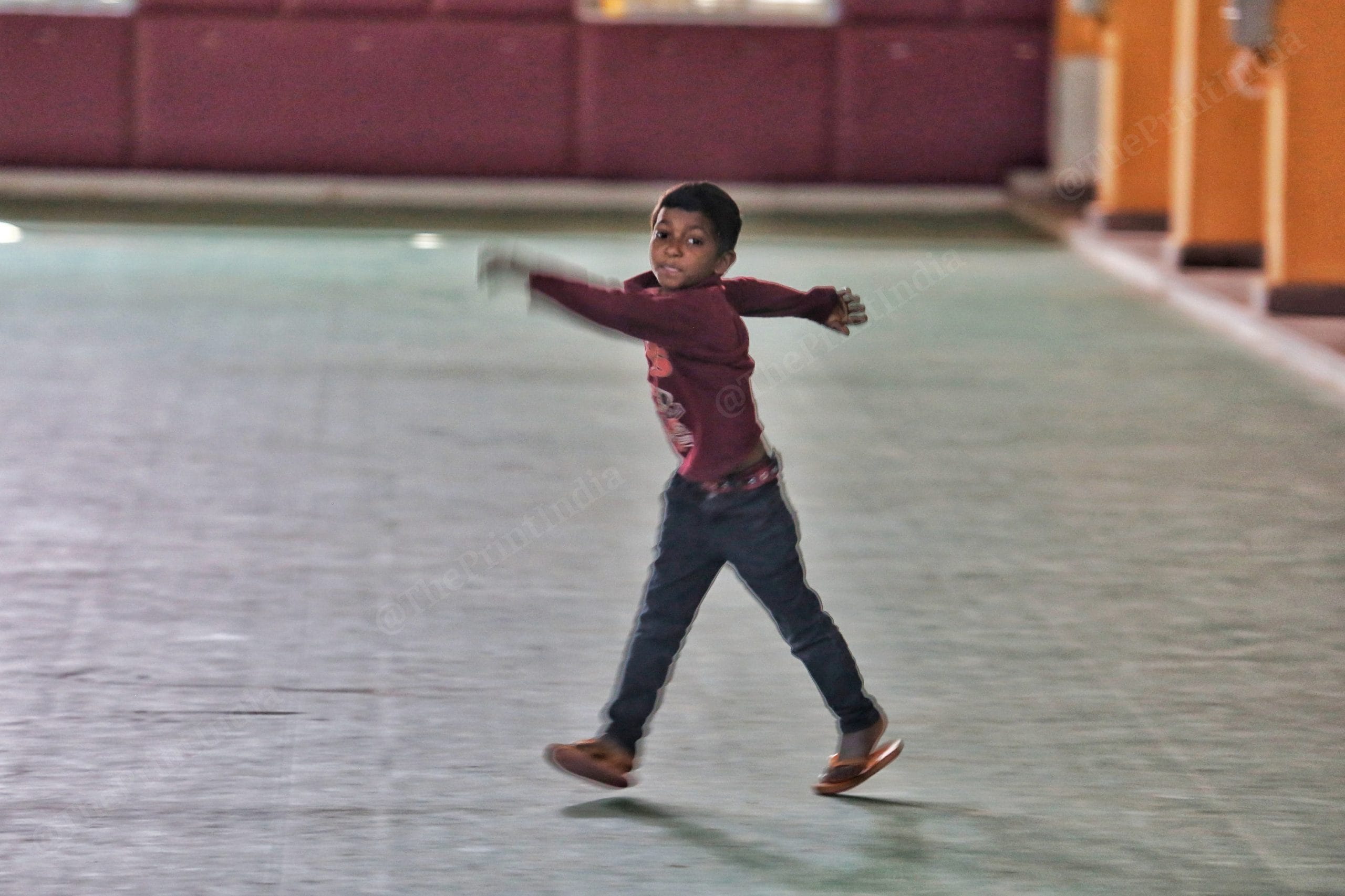 Having left behind their books at home, games are all that occupy these children at the camp now | Photo: Praveen Jain | ThePrint