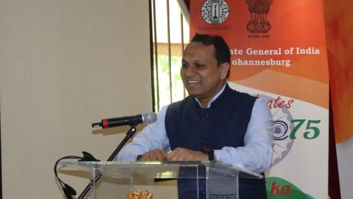 File photo of Consul General Mahesh Kumar | Consulate General Of India Johannesburg, South Africa