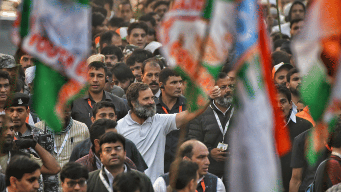 Rahul Gandhi leading the Bharat Jodo Yatra | Suraj Singh Bisht/ThePrint