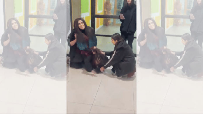 A screengrab of the Lahore school video. | @Twitter