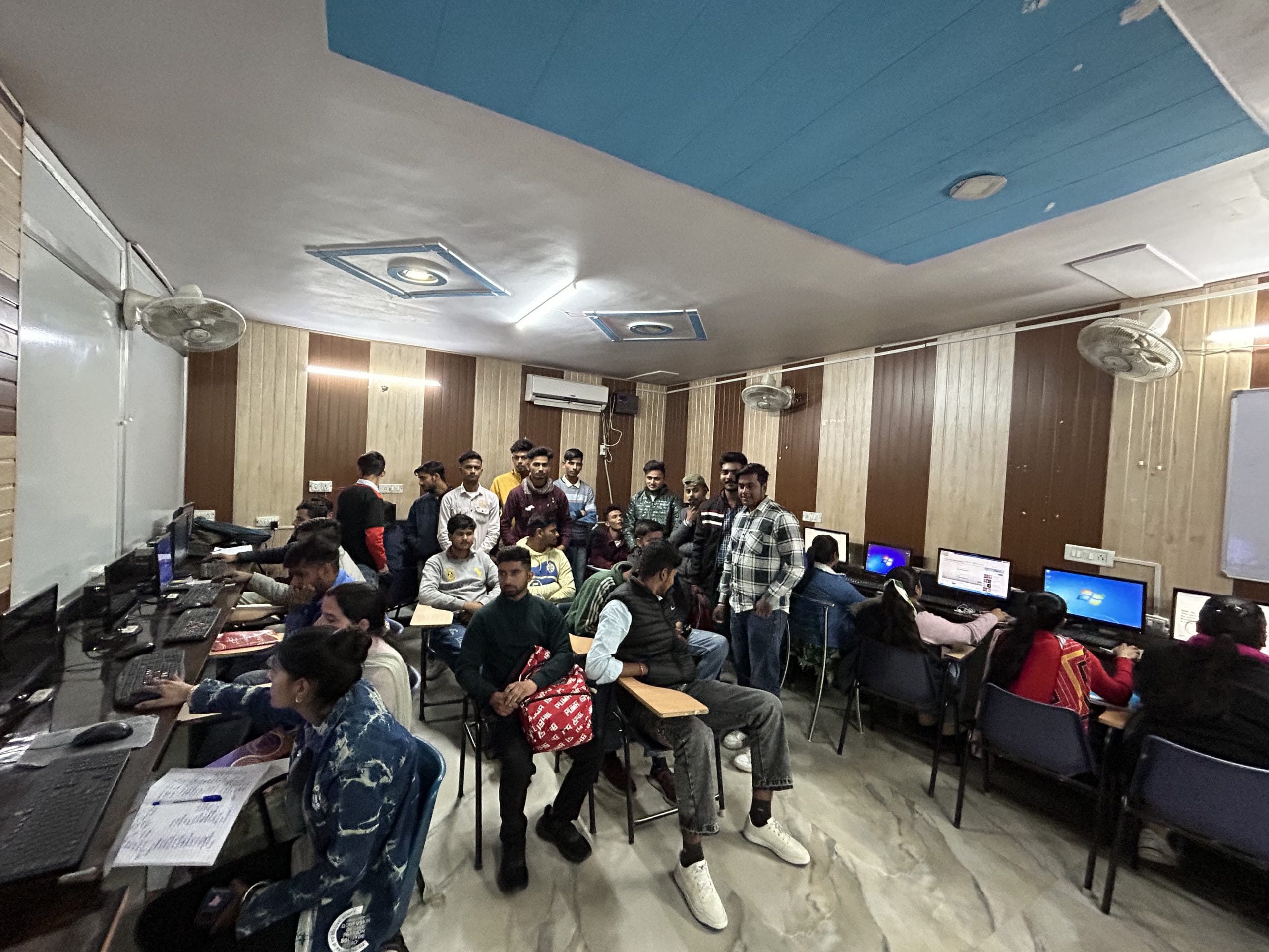 Visa seekers taking IELTS classes on the first floor of Cambridge centre in Ladwa | Photo: Jyoti Yadav/ThePrint