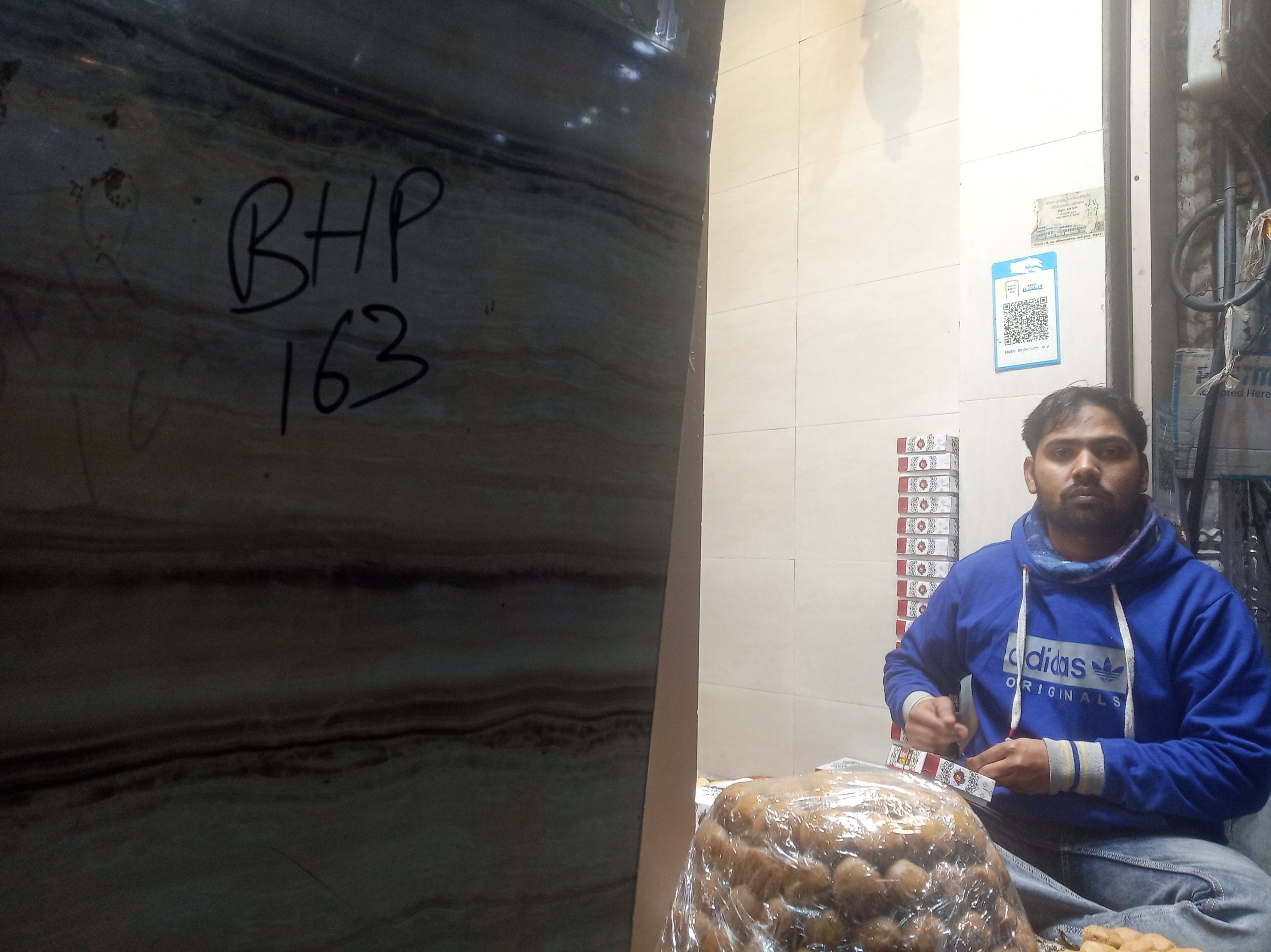 Chinhankan (marking) has been done in more than 300 houses and shops in Biharipura and Jangalkatti area near Bankey Bihari temple in Vrindavan, Mathura | Photo: Krishan Murari | The Print