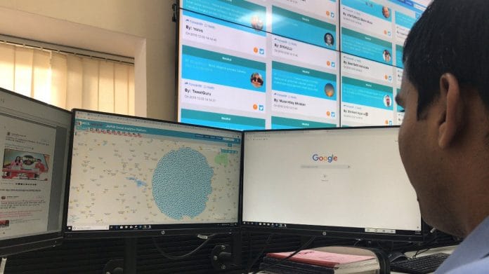 An officer looks at computer screens inside a police war room setup to monitor social media posts in Jaipur in the desert state of Rajasthan | Reuters file photo