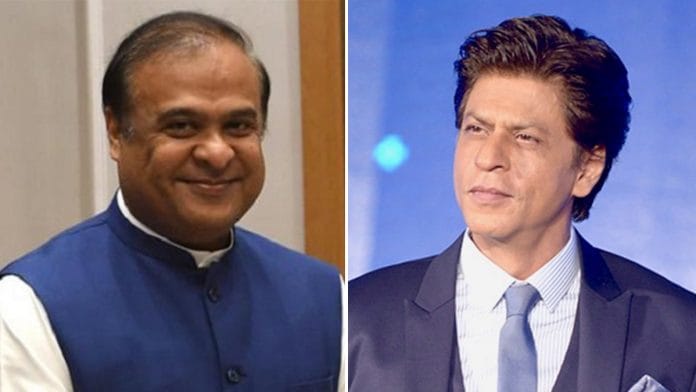 Shahrukh Khan and Himanta Biswa Sarma | Photos: Wikipedia