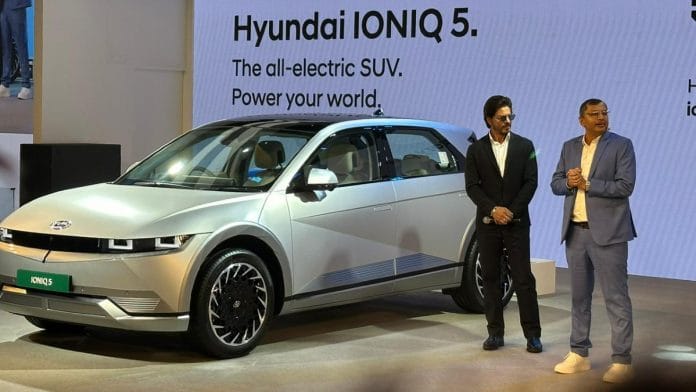 Bollywood actor Shah Rukh Khan at the Auto Expo 2023 in Greater Noida | Yuthika Bhargava | ThePrint