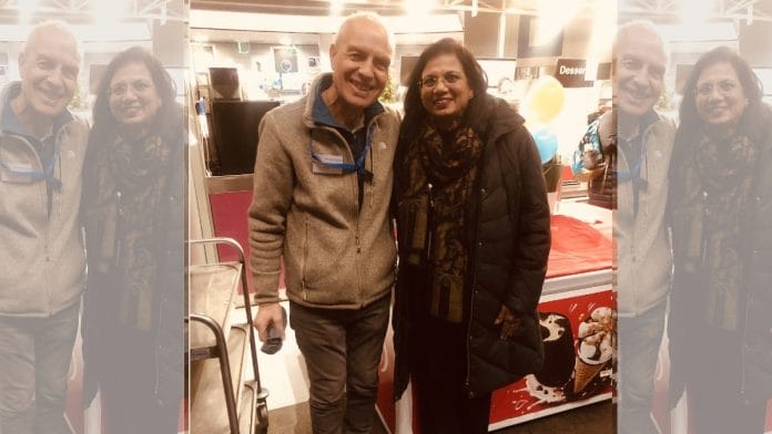 Archana Sharma, Principal Scientist at the Department of Physics at CERN, with one of her colleagues. | Twitter: @archanasharmagv