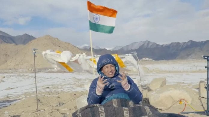 File photo of climate activist Sonam Wangchuk during his five-day hunger strike | Twitter @Wangchuk66
