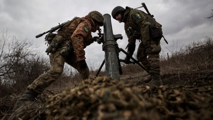 Ukrainian servicemen set up a mortar for firing it towards positions of Russian troops in the outskirts of Bakhmut, Donetsk region | Reuters file photo