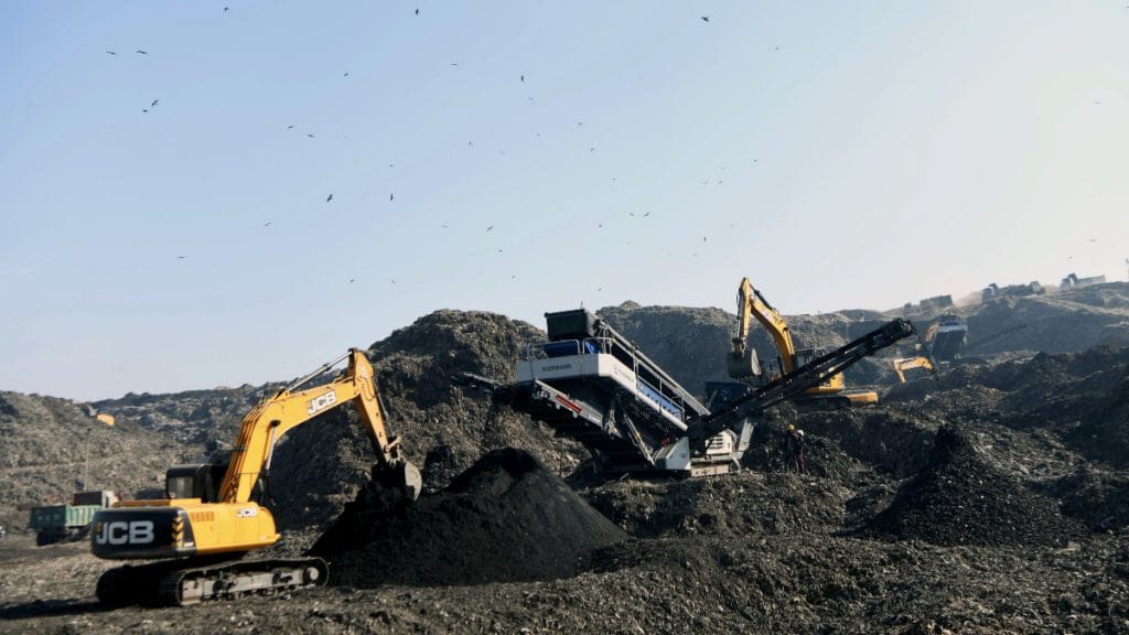 File photo of a segregation machine at work at the Okhla landfill | ANI