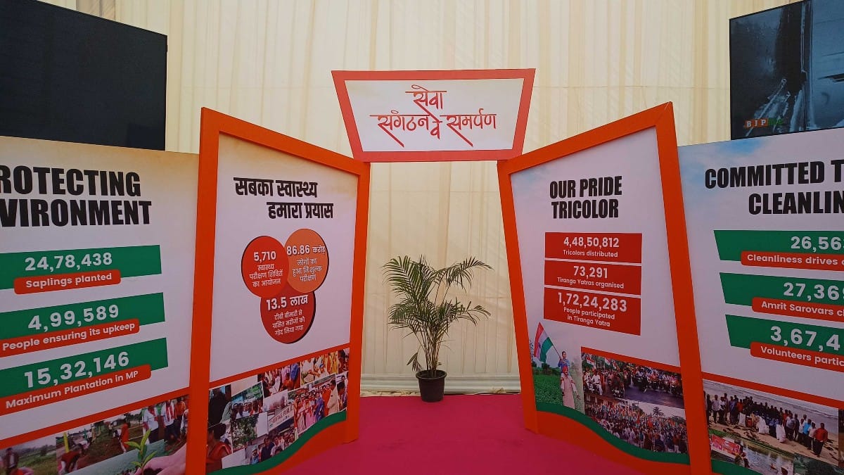A display at the BJP exhibition at Delhi's NDMC Convention Centre | ThePrint | Unnati Sharma