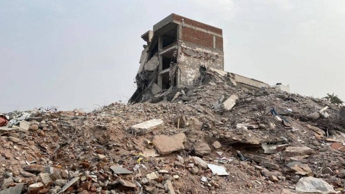 A coaching centre allegedly built on government land, demolished by the Jaipur Development Authority | Moushumi Das Gupta | ThePrint