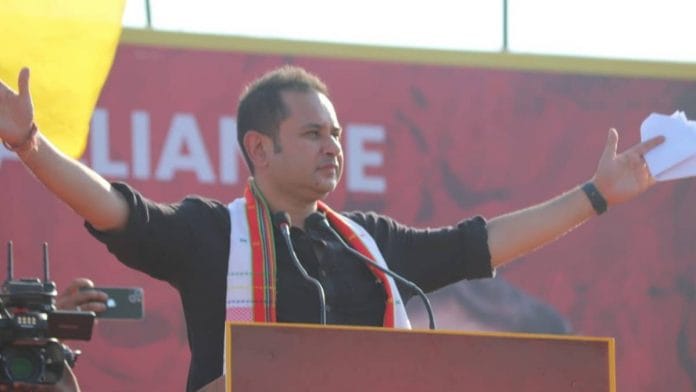 File photo of Pradyot Deb Barma | Photo: Twitter/@PradyotManikya