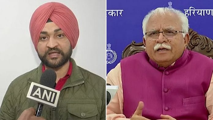 Sandeep Singh and Manohar Lal Khattar | ANI