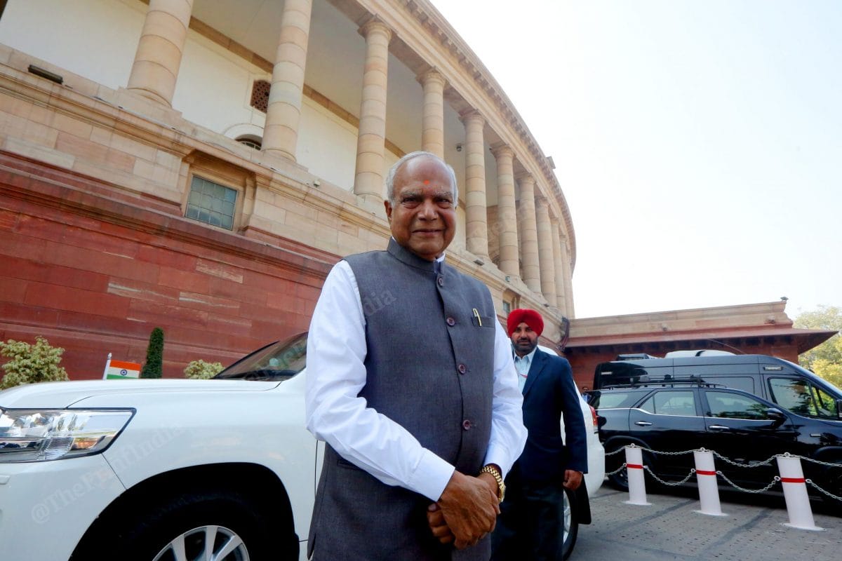 Punjab Governor Banwarilal Purohit outside Parliament | Praveen Jain | ThePrint