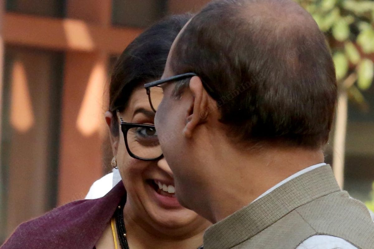 Union minister Smriti Irani after meeting | Praveen Jain | ThePrint