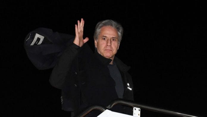 US Secretary of State Antony Blinken boards his airplane at Joint Base Andrews in Maryland on 26 February 2023 | Reuters