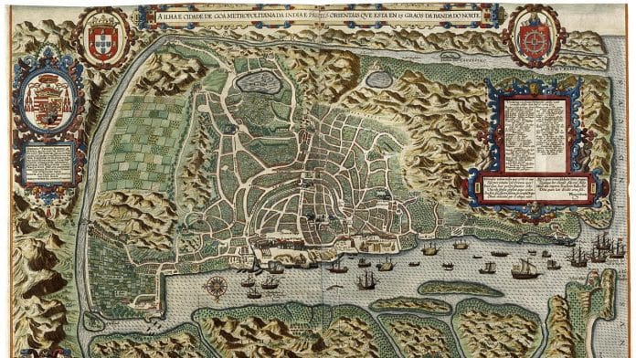 Map of Goa, in Linschoten's Itineraries, ca. 1590 | Wikimedia Commons