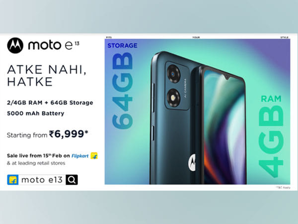 Motorola's 'Hatke' Smartphone, moto e13, goes on sale today from 12 pm on Flipkart and other leading retail stores