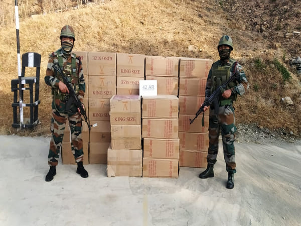 Mizoram: Assam Rifles recovers foreign-origin cigarettes worth Rs 97.5 lakhs from Champhai
