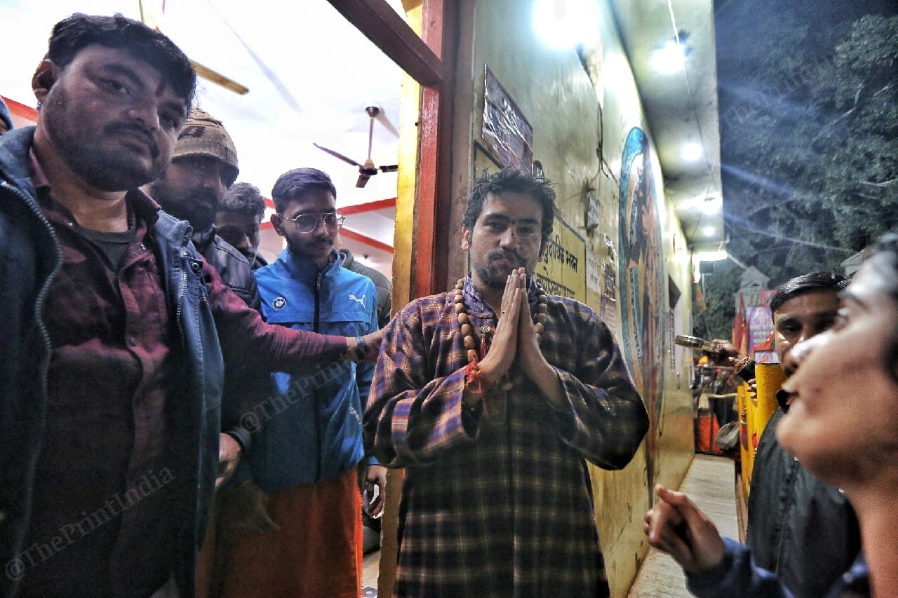 Baba Dhirendra Krishna Shastri greets his followers | Photo: Praveen Jain | ThePrint