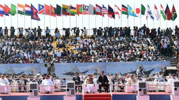 Prime Minister Narendra Modi at the 14th edition of Aero India 2023, in Bengaluru on 13 February | Photo: ANI