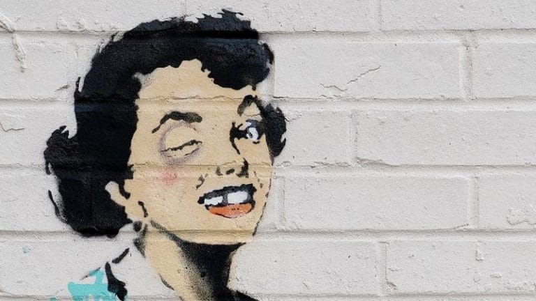 British street artist Banksy’s ‘Valentine’s Day mascara’ mural freezer removed by council