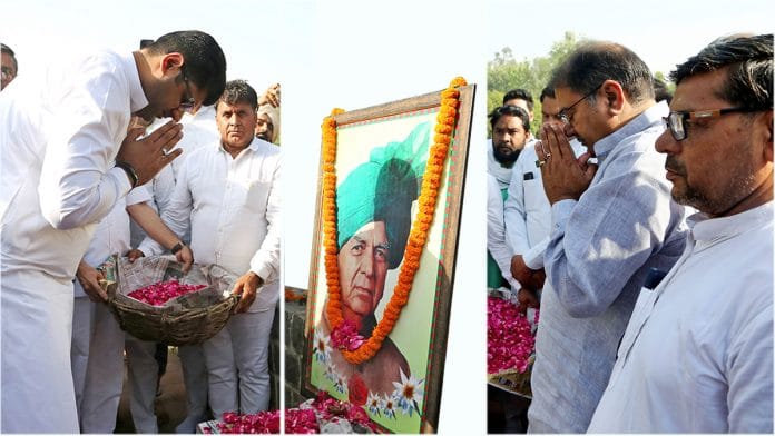 Dushyant Chautala (left) & Abhay Singh Chautala (second from right) | Representative image | ANI