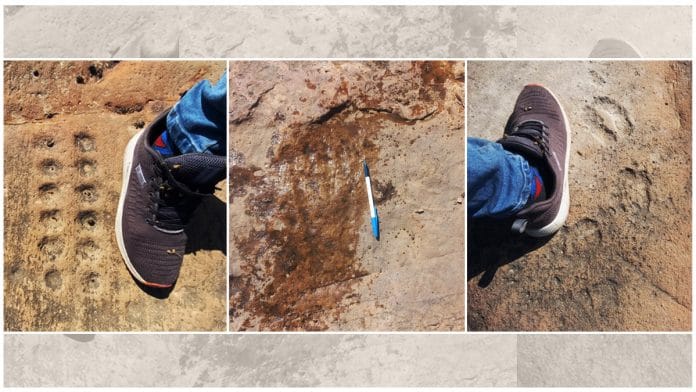 Rock carvings discovered in Mandawar and Badshahpur Tethar villages in Haryana's Sohna Tehsil. | Sunil Harsana| By special arrangement