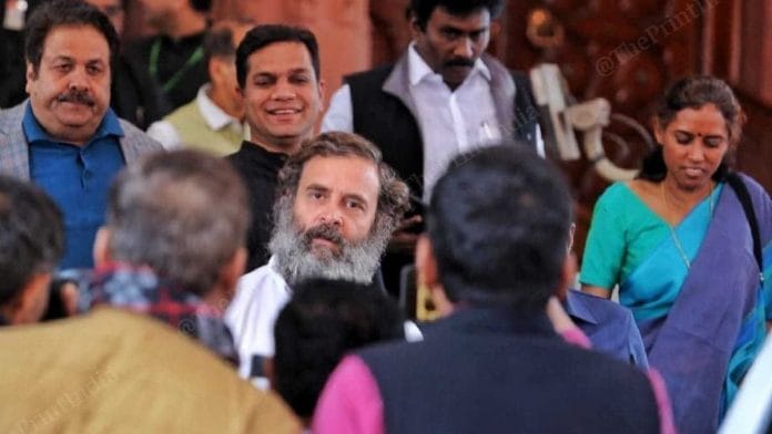 Representational image | Rahul Gandhi outside Parliament | Photo: Praveen Jain, ThePrint
