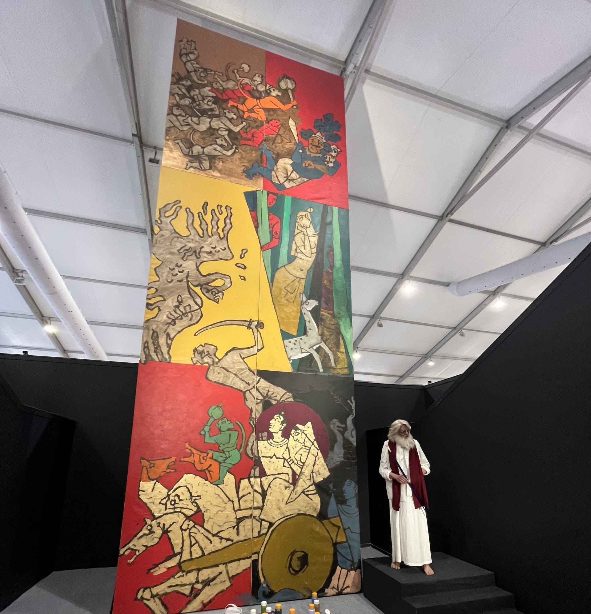 M.F. Husain portrait at India Art Fair 2023 | Theres Sudeep/ThePrint