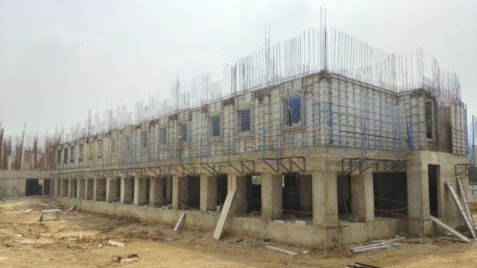 A file photo of the construction of integrated dormitory facilities at Sriperumbudur, Tamil Nadu under PM Awas Yojana | Twitter/@PMAYUrban