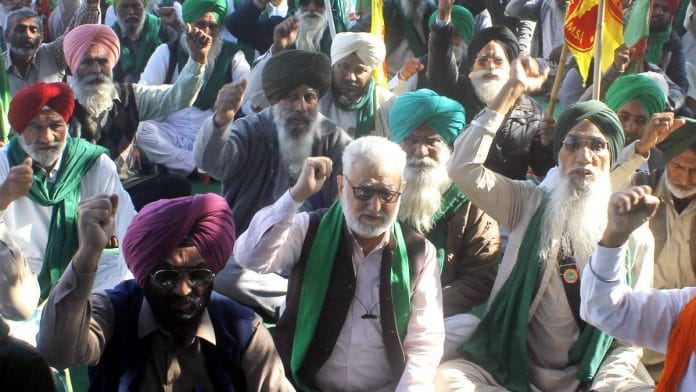 File photo of the Samyukt Kisan Morcha at the farmers protests at Singhu border | ANI