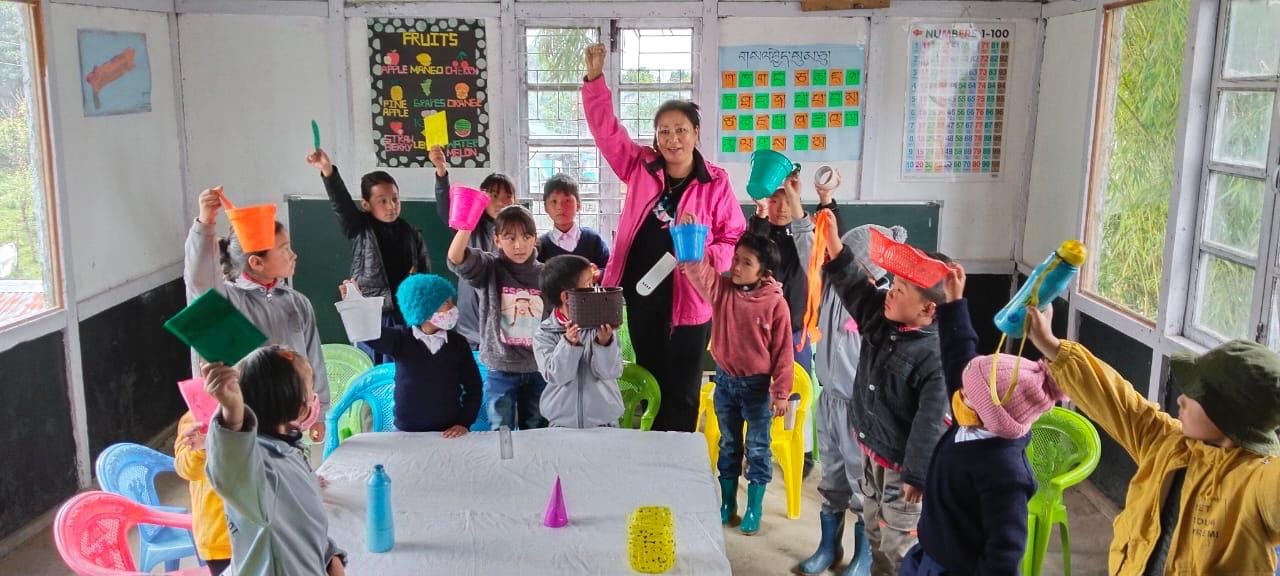 Teacher using school readiness programme for activity based learning Arunachal Pradesh | Special arrangement 